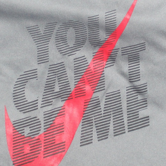 NIKE TEE DRI FIT 'YOU CAN'T BE ME" Gray Red short sleeve tee shirt size 2T EUC… - Picture 2 of 3